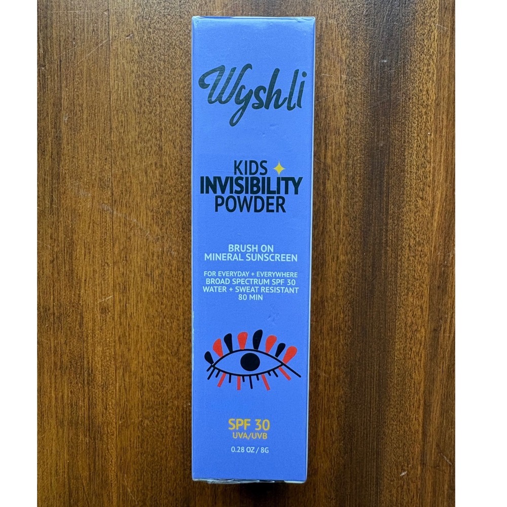 Wyshli Kids Invisibility Powder Brush On Mineral Sunscreen SPF 30 0.28oz New